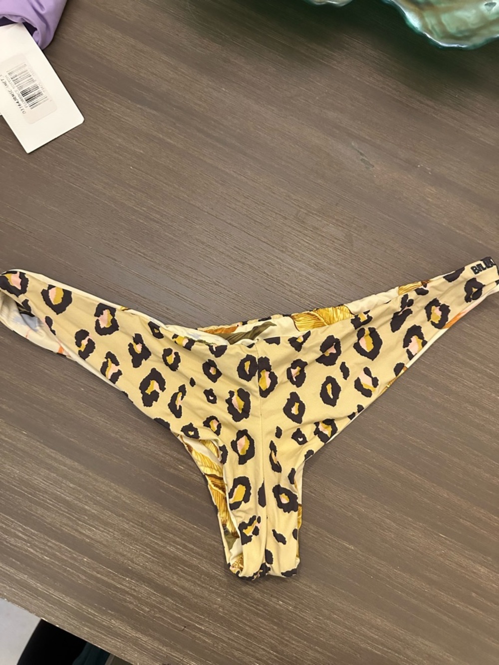 Billabong Sweet Sands Cheeky Leopard Print Bikini Bottoms reversible